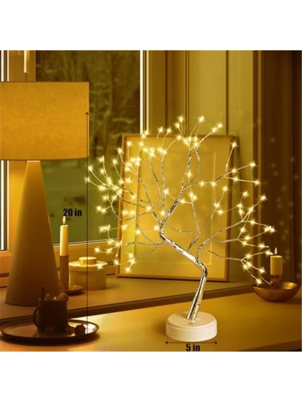 LED Bonsai Tree Light USB Battery Powered Table Lamp Home Decor Night Light